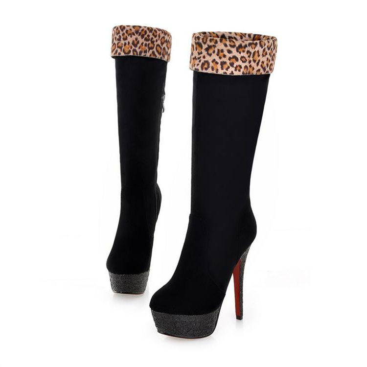 Heels Black Slip On Knee High Cavalier Boots_Boots_Womens Shoes_Cheap ... Heels Black Slip On Knee High Cavalier Boots_Boots_Womens Shoes_Cheap ...