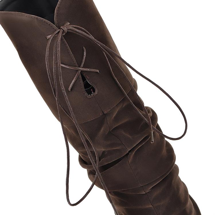 brown heeled lace up boots