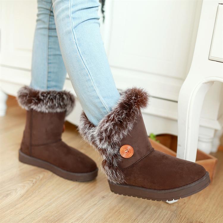 Winter Pointed Toe Flat Low Heel Slip On Ankle Feathers