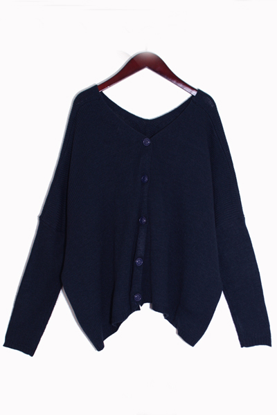 Moda O cuello largo de la manga larga de la oscuridad de acrнlico