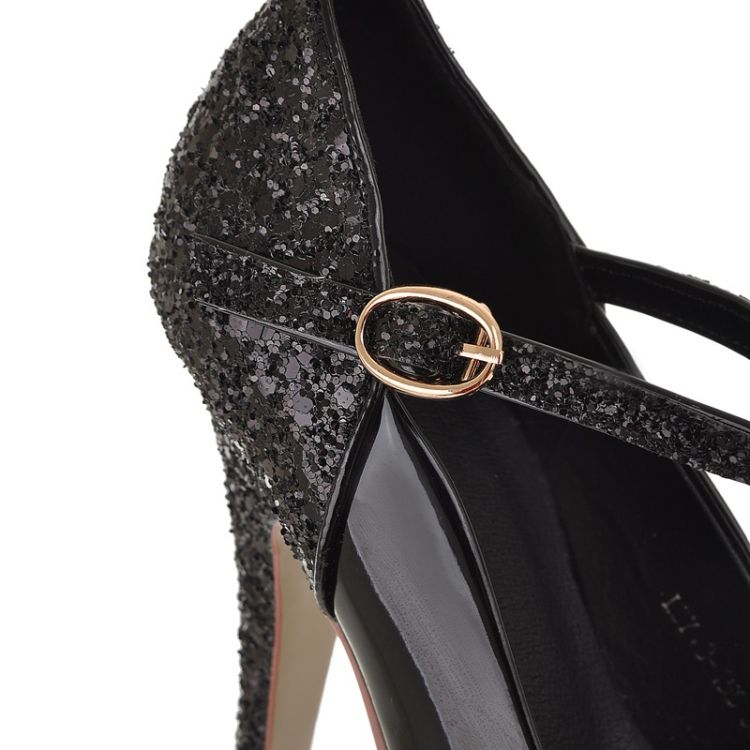silver closed toe pumps