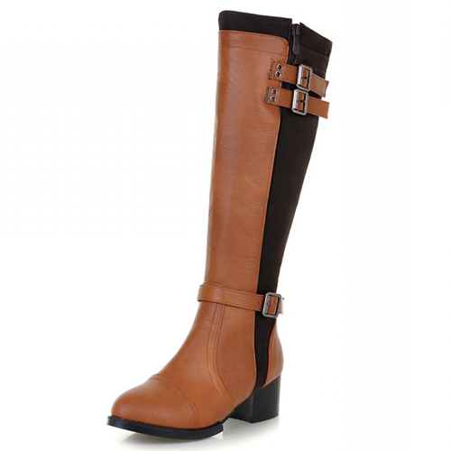 chunky mid heel boots