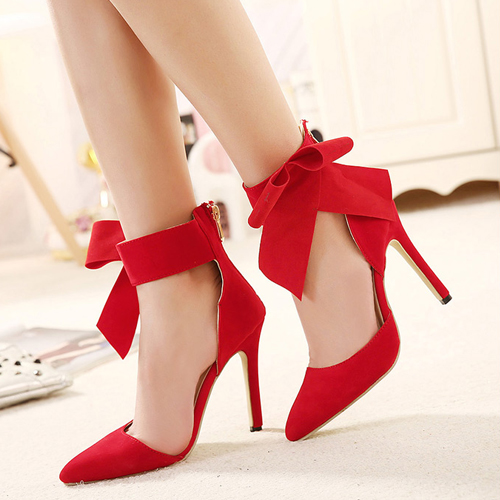 Cheap Fashion Pointed Closed Toe Bow-tie Shaped Ankle Strap Design ...