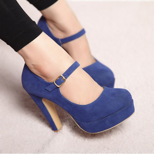 Western style a word style buckle matte pumps_Pumps_Shoes ...